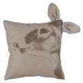 Saro Lifestyle SARO 4051.N18S 18 in. Square Deer Head Poly Accent Pillow with Down Filling - Natural 4051.N18S